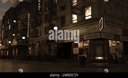 3D-illustrazione di una striscia di storia dei venti ruggenti 1920 Foto Stock