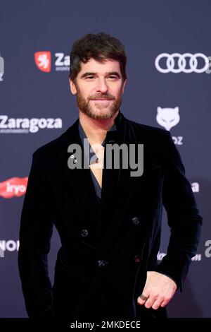 28 gennaio 2023, Saragozza, Aragon, Spagna: Alfonso Bassave partecipa ai Feroz Awards 2023 - Red Carpet all'Auditorium il 28 gennaio 2023 a Saragozza, Spagna (Credit Image: © Jack Abuin/ZUMA Press Wire) SOLO PER USO EDITORIALE! Non per USO commerciale! Foto Stock