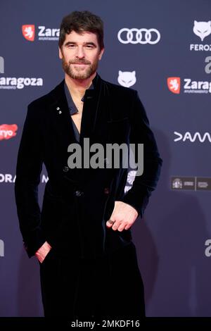 28 gennaio 2023, Saragozza, Aragon, Spagna: Alfonso Bassave partecipa ai Feroz Awards 2023 - Red Carpet all'Auditorium il 28 gennaio 2023 a Saragozza, Spagna (Credit Image: © Jack Abuin/ZUMA Press Wire) SOLO PER USO EDITORIALE! Non per USO commerciale! Foto Stock