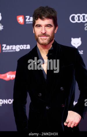 Saragozza. Spagna. 20230128, Alfonso Bassave partecipa ai Feroz Awards 2023 - Red Carpet all'Auditorium il 28 gennaio 2023 a Saragozza, Spagna Credit: MPG/Alamy Live News Foto Stock