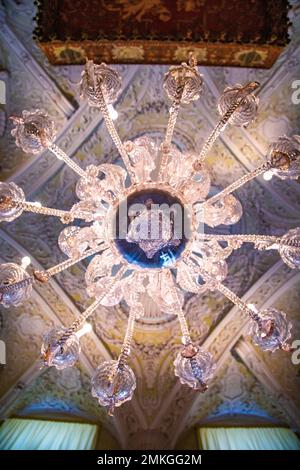 Palazzo Borromeo, Palazzo Vista interna Isola Bella, Arcipelago delle Isole Borromee, Lago maggiore, Italia Foto Stock