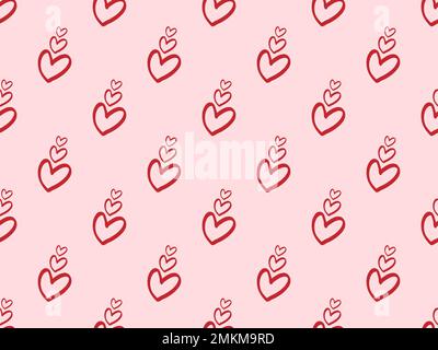 set di motivi di san valentino set di cuori sfondo senza cuciture, cuori rossi motivo senza cuciture Foto Stock