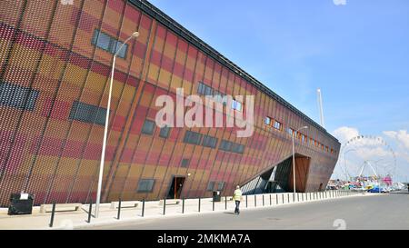 Szczecin, Polonia. 17 agosto 2022. La costruzione del Cennername di Scienze marine di Jerzy Stelmach a Szczecin. Foto Stock