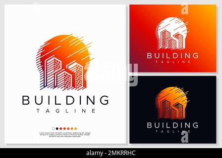 Design moderno con logo. Design modello logo Construction. Illustrazione Vettoriale