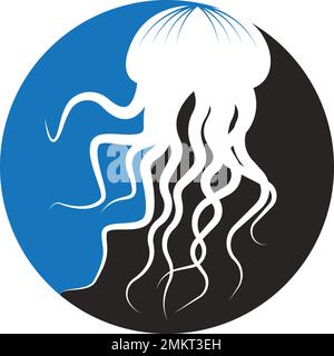 icona vettoriale jellyfish disegno semplice. Illustrazione Vettoriale