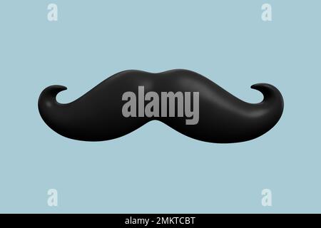 Icona Mustache su sfondo blu. rendering 3d Foto Stock