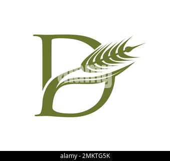 Monogramma grano Vector Illustration Initial Logo Letter D Illustrazione Vettoriale