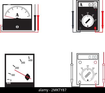 disegno illustrativo dell'icona del vettore amperometro Illustrazione Vettoriale