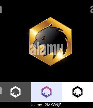 Un set di illustrazioni vettoriali di Golden Eagle Bird Logo Sign Illustrazione Vettoriale