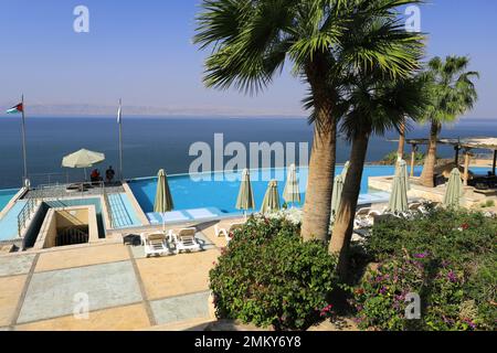 L'OH Beach hotel e resort, Mar Morto, Giordania Foto Stock