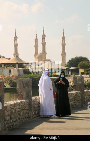 RAS al Khaimah (RAK) (storicamente Julfar) è la più grande città e capitale dell'Emirato di Ras al Khaimah, Emirati Arabi Uniti. Foto Stock