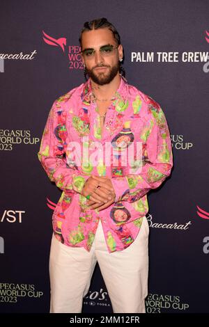 Hallandale Beach, Florida, Stati Uniti. 28th Jan, 2023. Maluma partecipa alla Coppa del mondo Pegasus 2023 presentata da Baccarat al Gulfstream Park il 28 gennaio 2023 ad Hallandale Beach, Florida. Credit: Mpi04/Media Punch/Alamy Live News Foto Stock