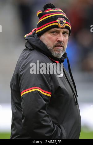 Leigh Beattie of Bradford Bulls Rugby League Pre Season Match Leeds Rhinos vs Bradford Bulls all'Headingley Stadium, Leeds, Regno Unito, 29th gennaio 2023 (Photo by James Heaton/News Images) Foto Stock