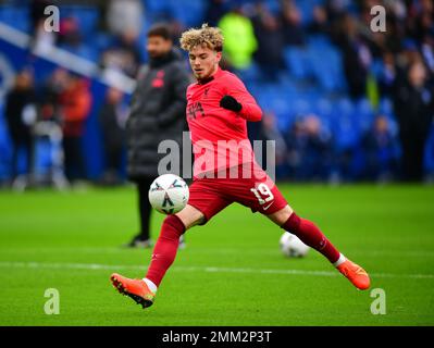 Brighton, Regno Unito. 29th Jan, 2023. Harvey Elliot del Liverpool FC prima della partita della fa Cup Fourth Round tra Brighton & Hove Albion e Liverpool all'Amex il 29th 2023 gennaio a Brighton, Inghilterra. (Foto di Jeff Mood/phcimages.com) Credit: PHC Images/Alamy Live News Foto Stock