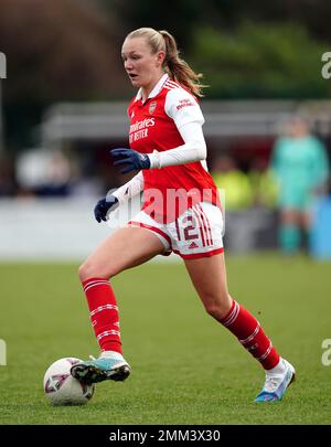 Frida Maanum dell'Arsenal durante il quarto round della Vitality Women's fa Cup al LV Bet Stadium Meadow Park, Borehamwood. Data immagine: Domenica 29 gennaio 2023. Foto Stock