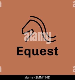 Modello di logo del club equestre, attività di equitazione, vettore di design moderno Illustrazione Vettoriale