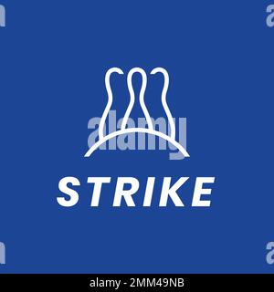 Modello moderno del marchio del club del bowling, vettore grafico di branding professionale di affari Illustrazione Vettoriale