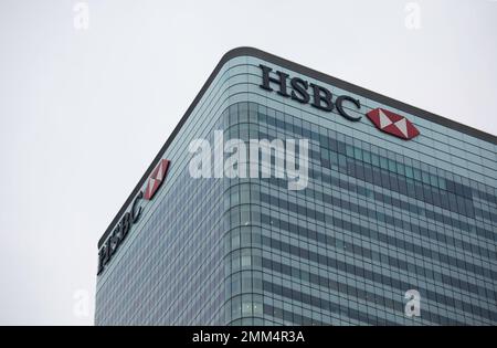 Sede centrale di HSBA Canary Wharf Londra Foto Stock