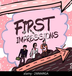 Inspirazione che mostra le prime impressioni del segno. Parola per che cosa una persona pensa di voi quando in primo luogo li incontrano Foto Stock