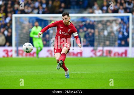 Brighton, Regno Unito. 29th Jan, 2023. Andy Robertson del Liverpool FC durante la partita della fa Cup Fourth Round tra Brighton & Hove Albion e Liverpool all'Amex il 29th 2023 gennaio a Brighton, Inghilterra. (Foto di Jeff Mood/phcimages.com) Credit: PHC Images/Alamy Live News Foto Stock