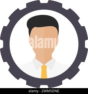 Gestione delle risorse umane, business, leadership logo design. Risorse umane lavoro lavoro disegno vettoriale ed illustrazione. Illustrazione Vettoriale