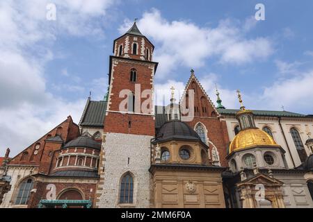 Cattedrale reale nell'area del Castello reale di Wawel nella città di Cracovia, Voivodato della Polonia Malopolia Foto Stock