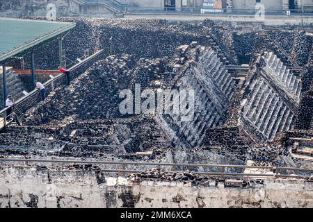 Città del Messico, centro storico centro storico Centro, scavi archeologici scavi, Templo Mayor Tempio principale Tenochtitlan, impero azteco, aereo aer Foto Stock