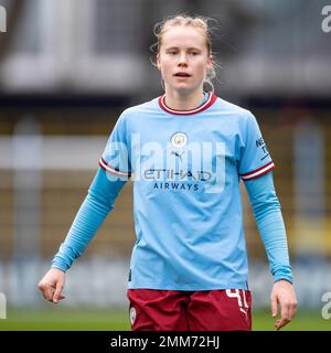 Manchester, Regno Unito. 28th gennaio 2023. Julie Blakstad #41 della città di Manchester durante la partita della fa Cup 4th tra Manchester City e Sheffield United all'Academy Stadium di Manchester, sabato 28th gennaio 2023. (Credit: Mike Morese | MI News) Credit: MI News & Sport /Alamy Live News Foto Stock