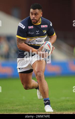 Leeds, Regno Unito. 29th Jan, 2023. Headingley Stadium, St MichaelÕs Lane, Leeds, West Yorkshire, 29th gennaio 2023 Leeds Rhinos/Bradford Bulls durante la partita pre-stagionale del Keith Howard Foundation Trophy. Sam Lisone di Leeds Rhinos Credit: Touchlinepics/Alamy Live News Foto Stock