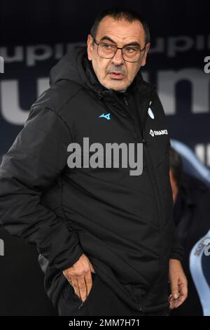 Roma, Italia. 29th Jan, 2023. Maurizio Sarri allenatore della SS Lazio in occasione della Serie Una partita di calcio tra SS Lazio e ACF Fiorentina allo stadio Olimpico di Roma, 29th gennaio 2023. Foto Antonietta Baldassarre/Insidefoto Credit: Insidefoto di andrea staccioli/Alamy Live News Foto Stock