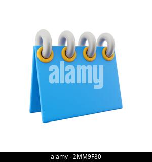 3D icona del calendario dei giorni di San Valentino. Concetto minimo. 3d rendering calendario e due cuori icona. Calendario di San Valentino. Foto Stock