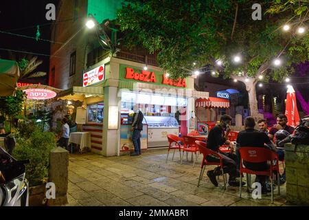 Ristorante, Colonia tedesca, Sderot ben Gurion, Città Vecchia, Haifa, Israele Foto Stock