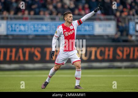 ROTTERDAM, PAESI BASSI - GENNAIO 29: Dusan Tadic of Ajax durante la partita olandese di Eredivie tra Excelsior Rotterdam e Ajax allo stadio Van Donge & De Roo il 29 Gennaio 2022 a Rotterdam, Paesi Bassi (Foto di Peter van der Klooster/Alamy Live News) Foto Stock