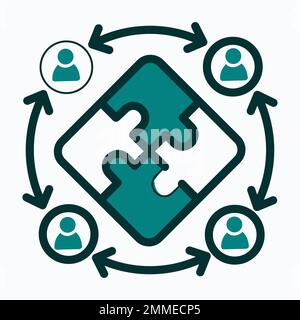 Gestione del team in azienda. Può essere utilizzato per applicazioni aziendali e icone Web Illustrazione Vettoriale