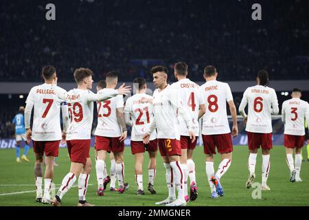 Napoli, Campania, Italia. 29th Jan, 2023. Durante la Serie a Football Match SSC Napoli vs FC Roma il 29 gennaio 2023 allo stadio Diego Armando Maradona di Napoli.in Foto: Stephan El Shaarawy di AS Roma (Credit Image: © Fabio Sasso/ZUMA Press Wire) SOLO USO EDITORIALE! Non per USO commerciale! Credit: ZUMA Press, Inc./Alamy Live News Foto Stock