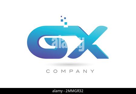 Combinazione di icone del logo lettera dell'alfabeto GX. Modello creativo per aziende e aziende Illustrazione Vettoriale