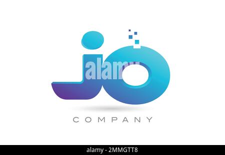 COMBINAZIONE di icone del logo LETTERA DELL'ALFABETO JO. Modello creativo per aziende e aziende Illustrazione Vettoriale