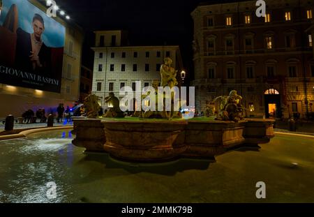 Fontana del Moro di Piazza Navona in Roma Italia Foto Stock