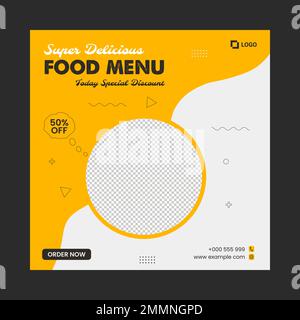 Super cibo delizioso social media modello post Illustrazione Vettoriale
