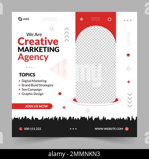 Creative Digital Marketing Agency social media post design e modello di banner Web Illustrazione Vettoriale