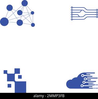 logo digitale per le aziende del settore dell'istruzione e della tecnologia Illustrazione Vettoriale