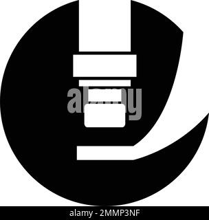 modello vektor con logo per microscopio Illustrazione Vettoriale