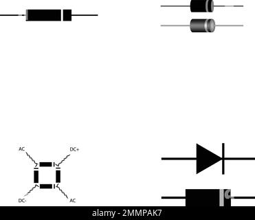 modello vektor con logo a diodo nero Illustrazione Vettoriale
