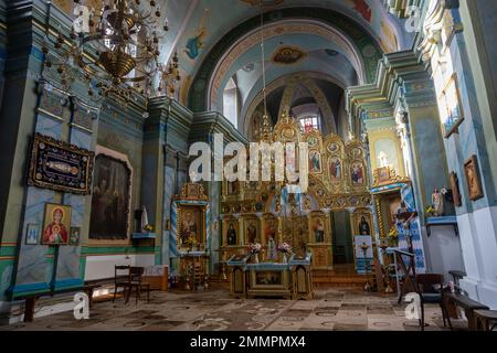 Chiesa della Santa Assunzione, 1755, ex chiesa-monastero Trynitarskyi nella città di Zbarazh, Oblast di Ternopil o provincia, situato nella regione storica della Galizia Foto Stock