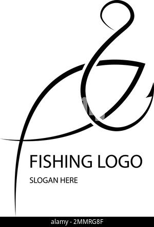 disegno di illustrazione di stock di logo di pesca Illustrazione Vettoriale