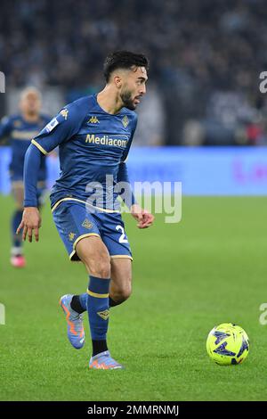 Roma, Lazio. 29th Jan, 2023. Nicolas Gonzalez di Fiorentina durante la Serie Una partita tra SS Lazio e Fiorentina allo stadio Olimpico di Roma, 29th gennaio 2023. $Fotografo01 di credito: Agenzia indipendente di foto/Alamy Live News Foto Stock