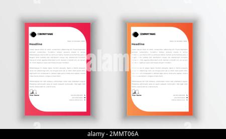 Design professionale di carta intestata aziendale e creativa per le aziende. Modello carta intestata pronta per la stampa in formato A4 a colori. Carta intestata professionale. Illustrazione Vettoriale