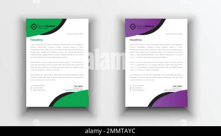 Design professionale di carta intestata aziendale e creativa per le aziende. Modello carta intestata pronta per la stampa in formato A4 a colori. Carta intestata professionale. Illustrazione Vettoriale