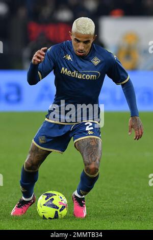 Roma, Lazio. 29th Jan, 2023. Dodo di Fiorentina durante la Serie Un incontro tra SS Lazio e Fiorentina allo stadio Olimpico di Roma, 29th gennaio 2023. $Fotografo01 di credito: Agenzia indipendente di foto/Alamy Live News Foto Stock