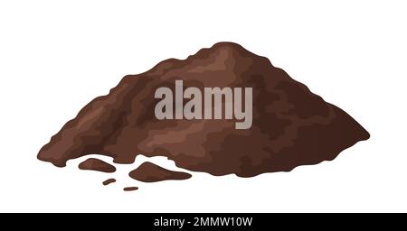 Mucchio di suolo in cartone animato. Cumulo di terra per agricolo. Illustrazione vettoriale isolata su sfondo bianco Illustrazione Vettoriale